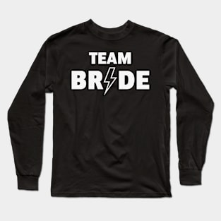 Team Bride Rocks (Hen Night / Bachelorette Party / Outline / White) Long Sleeve T-Shirt